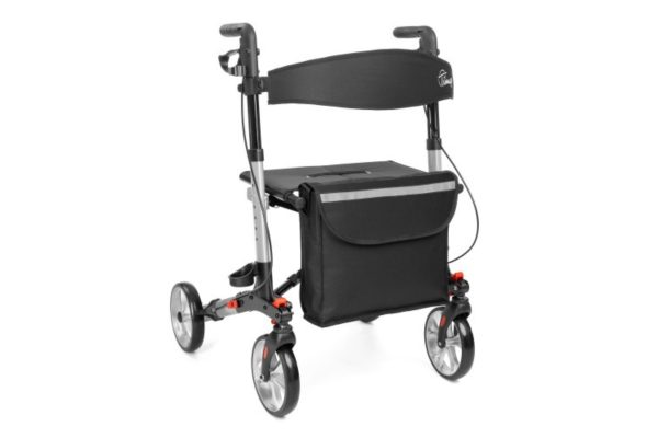 Vaikštynė aliuminė su 4 ratukais YOLA pilka